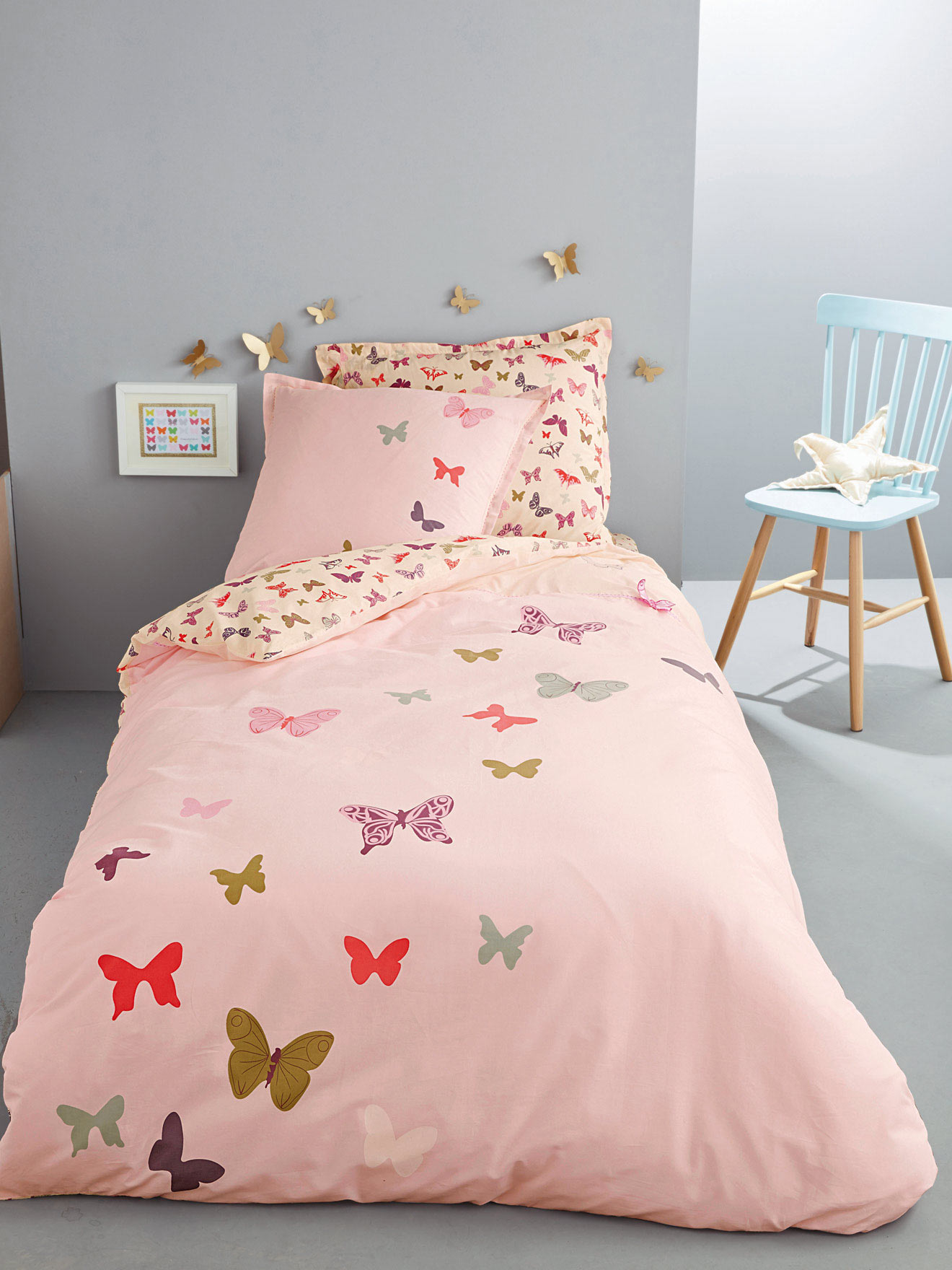 Silhouette housse de couette fille envolée drap housse fille ...