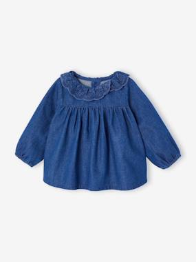Girl's denim blouse - vertbaudet enfant Girl's denim blouse - vertbaudet enfant