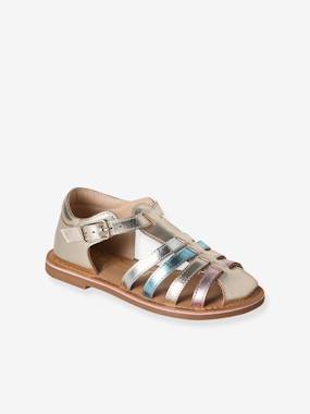Leather buckle sandals for children - vertbaudet enfant Shoes-Leather buckle sandals for children