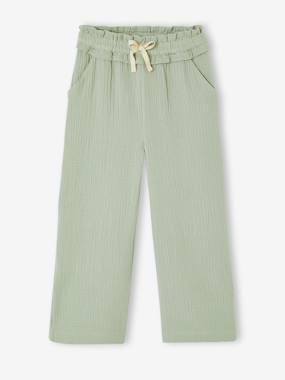 Pantalon large gaze de coton - vertbaudet enfant Pantalon large gaze de coton - vertbaudet enfant