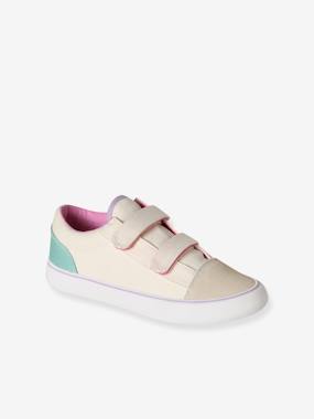 Girls' synthetic trainers with touch 'n' close fastening - vertbaudet enfant
