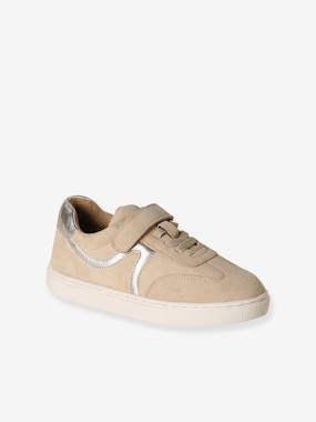 Girls' leather trainers with zip and laces - vertbaudet enfant -Girls' leather trainers with zip and laces