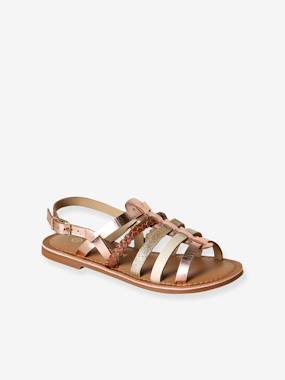 Multi-Strap Leather Sandals for Girls - vertbaudet enfant Shoes-Multi-Strap Leather Sandals for Girls