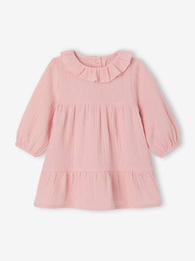 Baby girl's dress in cotton gauze - vertbaudet enfant Baby girl's dress in cotton gauze - vertbaudet enfant