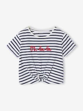 T-shirt fille détail noeud fantaisie - vertbaudet enfant