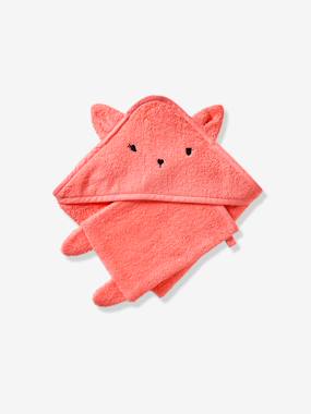 Bath Cape + Wash Mitt, in Organic Cotton - vertbaudet enfant Bath Cape + Wash Mitt, in Organic Cotton - vertbaudet enfant