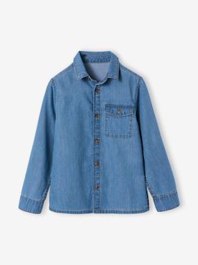 Chemise en denim léger garçon - vertbaudet enfant