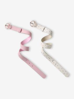 Pack of 2 girls' belts - vertbaudet enfant Girls-Pack of 2 girls' belts