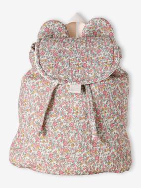 Pre-School Backpack in Cotton Gauze, Fun Ears - vertbaudet enfant Pre-School Backpack in Cotton Gauze, Fun Ears - vertbaudet enfant