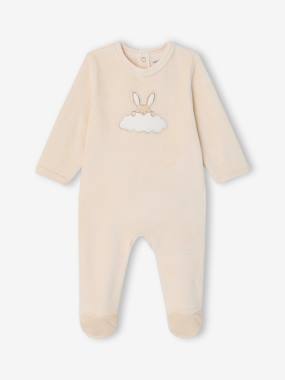 Velvet sleepsuit for newborns - vertbaudet enfant Velvet sleepsuit for newborns - vertbaudet enfant