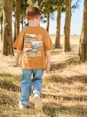 Boy's short-sleeved patterned T-shirt - vertbaudet enfant Boys-Boy's short-sleeved patterned T-shirt