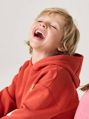 Hoodie with Motif on Chest for Boys, Basics - vertbaudet enfant Boys- Hoodie with Motif on Chest for Boys, Basics