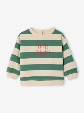 Striped long-sleeved baby sweatshirt - vertbaudet enfant Striped long-sleeved baby sweatshirt - vertbaudet enfant