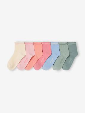 Pack of 7 Pairs of Socks for Girls - vertbaudet enfant Girls-Pack of 7 Pairs of Socks for Girls