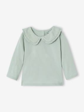 Long Sleeve Top with Peter Pan Collar, for Babies - vertbaudet enfant Long Sleeve Top with Peter Pan Collar, for Babies - vertbaudet enfant