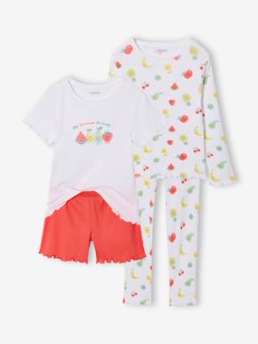 Pack of 2 girls' long-sleeved pyjamas - vertbaudet enfant Girls-Pack of 2 girls' long-sleeved pyjamas