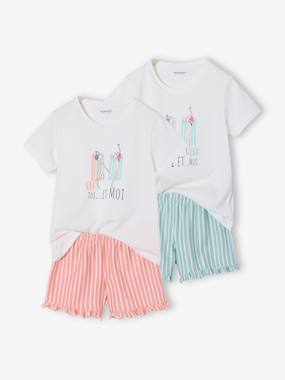 Pack of 2 girls' pyjama shorts - vertbaudet enfant -Pack of 2 girls' pyjama shorts