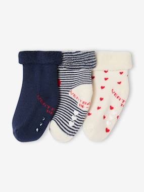 Pack of 3 pairs of 'hearts' socks for baby girls - vertbaudet enfant Pack of 3 pairs of 'hearts' socks for baby girls - vertbaudet enfant