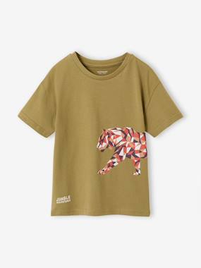 Short-sleeved tiger t-shirt - vertbaudet enfant Boys-Short-sleeved tiger t-shirt