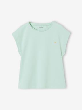 Tee-shirt fille uni fantaisie manches courtes personnalisable - vertbaudet enfant