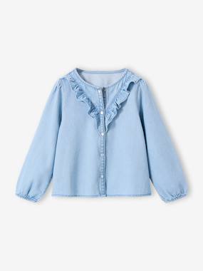 Chemise fille denim coton - vertbaudet enfant -Chemise fille denim coton