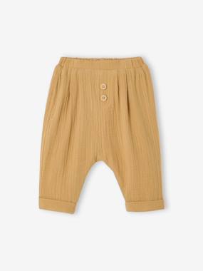 Harem-Style Trousers in Cotton Gauze - vertbaudet enfant Harem-Style Trousers in Cotton Gauze - vertbaudet enfant