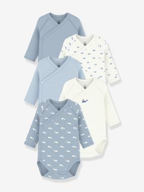 Lot de 5 bodies croisés manches longues bébé - vertbaudet enfant Lot de 5 bodies croisés manches longues bébé - vertbaudet enfant