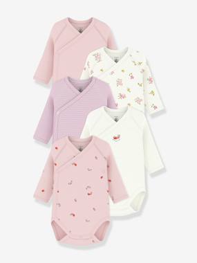 Lot 5 bodies croisés bébé Petit Bateau - vertbaudet enfant Lot 5 bodies croisés bébé Petit Bateau - vertbaudet enfant