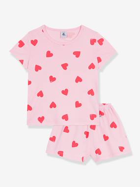 Pyjama short fille imprimé coeurs - vertbaudet enfant