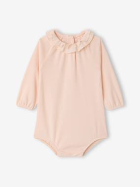 Baby girl bodysuit with frilled collar and long sleeves - vertbaudet enfant Baby girl bodysuit with frilled collar and long sleeves - vertbaudet enfant
