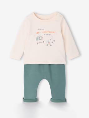 Top & Fleece Trouser Combo for Babies - vertbaudet enfant Top & Fleece Trouser Combo for Babies - vertbaudet enfant