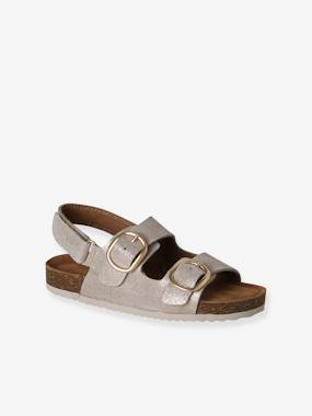 Leather buckle sandals - vertbaudet enfant Shoes-Leather buckle sandals