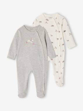 Pack of 2 newborn baby sleepsuits pyjamas - vertbaudet enfant -Pack of 2 newborn baby sleepsuits pyjamas