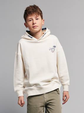 Hooded sweatshirt for boys with oversized back print - vertbaudet enfant Boys-Hooded sweatshirt for boys with oversized back print