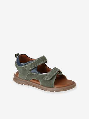 Boys' textile touch-fastening sandals - vertbaudet enfant Shoes-Boys' textile touch-fastening sandals