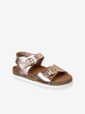 Leather buckle sandals - vertbaudet enfant Shoes-Leather buckle sandals