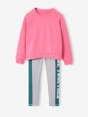 Girls' sweatshirt and leggings set - vertbaudet enfant Girls-Girls' sweatshirt and leggings set