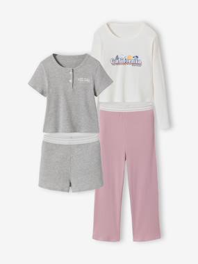 Pack of 2 short and long pyjamas - vertbaudet enfant Girls-Pack of 2 short and long pyjamas