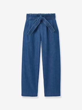 Pantalon ceinture denim - vertbaudet enfant Pantalon ceinture denim - vertbaudet enfant