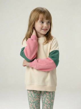 Girl's sportswear sweatshirt - vertbaudet enfant Girls-Girl's sportswear sweatshirt
