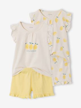 Pack of 2 short-sleeved pyjamas for girls - vertbaudet enfant -Pack of 2 short-sleeved pyjamas for girls