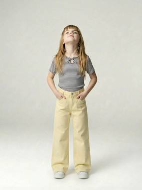 Girl's wide-leg trousers with heart pockets - vertbaudet enfant -Girl's wide-leg trousers with heart pockets