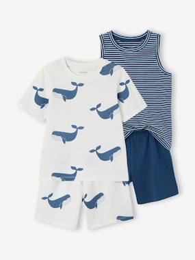 Pack of 2 boys' pyjamas shorts - vertbaudet enfant Boys-Pack of 2 boys' pyjamas shorts
