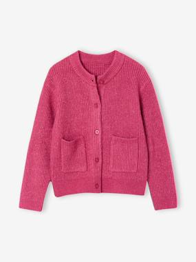 Girl's fine knit fluffy cardigan - vertbaudet enfant Girls-Girl's fine knit fluffy cardigan