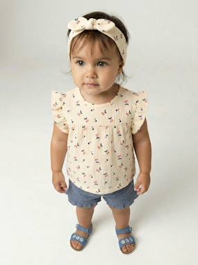 Girl's T-shirt, short and band for head accessories for hair set - vertbaudet enfant Girl's T-shirt, short and band for head accessories for hair set - vertbaudet enfant