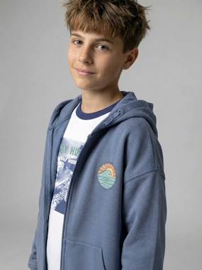 Zipped oversized sweatshirt - vertbaudet enfant Boys-Zipped oversized sweatshirt