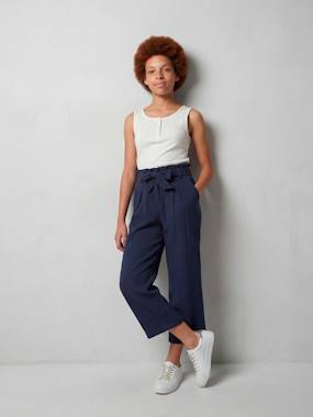 Jonen girl's cotton gauze trousers - vertbaudet enfant Girls-Jonen girl's cotton gauze trousers