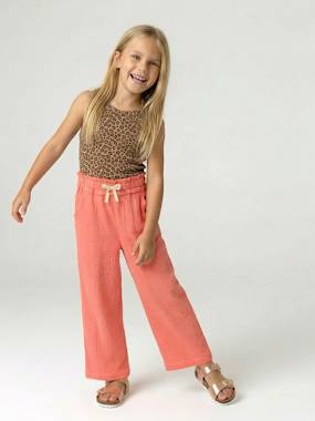 Pantalon large gaze de coton - vertbaudet enfant Pantalon large gaze de coton - vertbaudet enfant