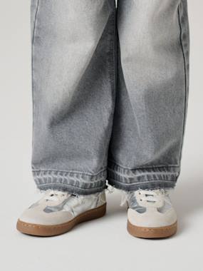 Girls' low-cut leather trainers - vertbaudet enfant