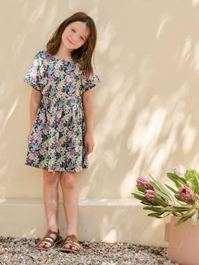 Robe fille imprimé fleurs - vertbaudet enfant Fille-Robe fille imprimé fleurs